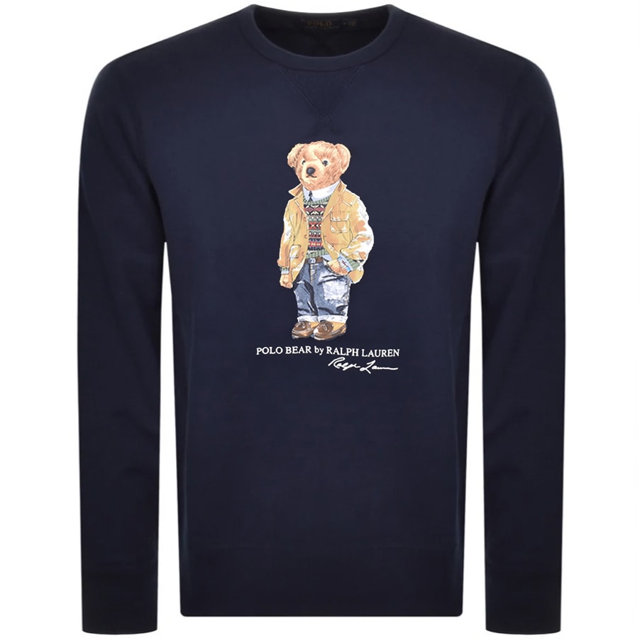Alternative Image for ProductRalph Lauren Crew Neck Bear Sweatshirt Navy1